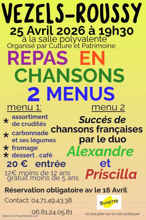 affiche soiree priscilla et alexandre